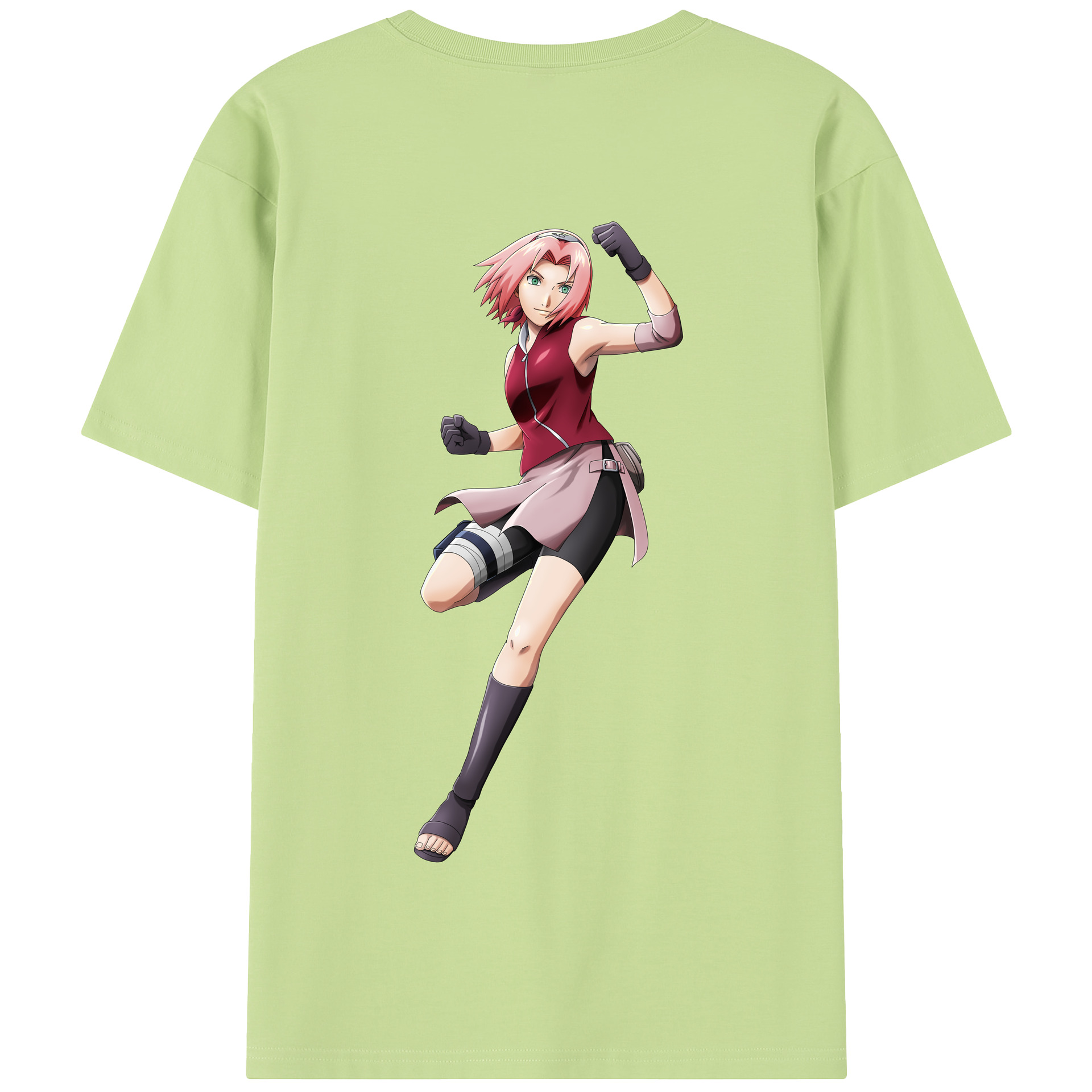 （画像用） NARUTO -ナルト- 春野サクラ Haruno Sakura 綿100％半袖Tシャツ（背面プリント）